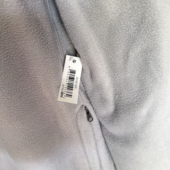 Men Fleece Sweater Jacket Gray Size 2XL Full Zip Polar - Picture 8 of 16